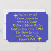 Invitations du Old Hollywood Movie Party (Dos)