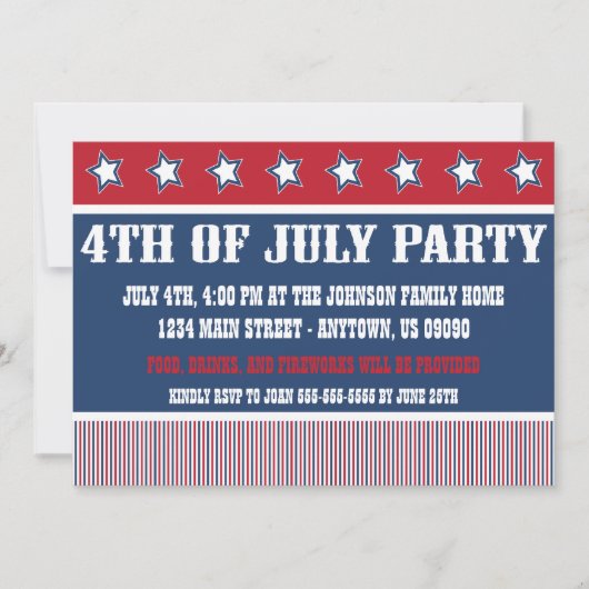Invitations du parti 4 juillet russe (Devant)