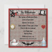 Invitations du parti Alice Witch & Cheshire Cat Ha (Dos)
