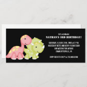 Invitations du parti Anniversaire de enfant (Dinos (Devant / Derrière)