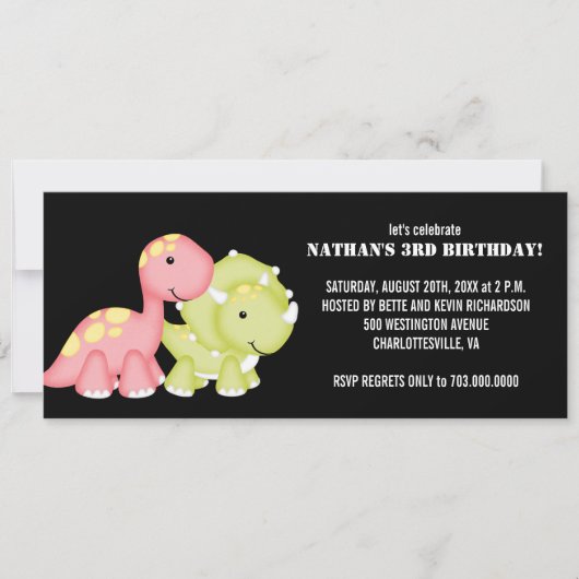 Invitations du parti Anniversaire de enfant (Dinos (Devant)