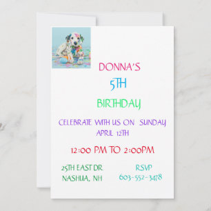INVITATIONS DU PARTI ANNIVERSAIRE DE ENFANT "PEINT