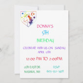 INVITATIONS DU PARTI ANNIVERSAIRE DE ENFANT "UNICO (Dos)