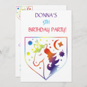 INVITATIONS DU PARTI ANNIVERSAIRE DE ENFANT "UNICO (Devant / Derrière)