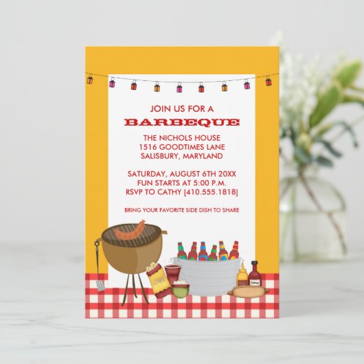 Invitations du parti BBQ (Debout devant)