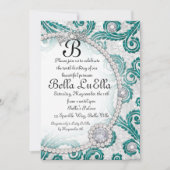 Invitations du parti Bling Diamond Pearls (Devant)