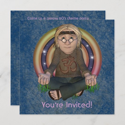 Invitations du parti Carré Hippy 60 (Devant / Derrière)