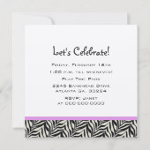 Invitations du Parti de la Couronne de Zebra (Dos)