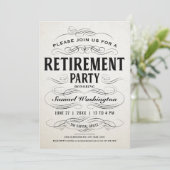 Invitations du parti de retraite Défilement Vintag (Debout devant)