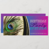 Invitations du parti déesse exotique Pink Peacock (Devant / Derrière)