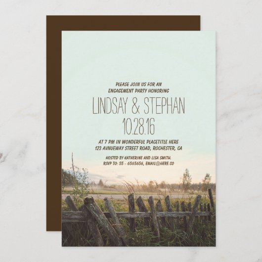 invitations du parti d'engagement rustique (Devant / Derrière)