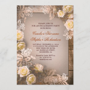 invitations du parti d'engagement vintage des rose