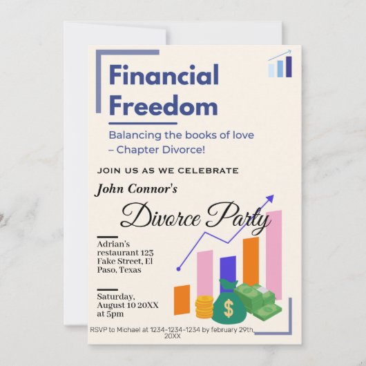 Invitations du parti Divorce : Liberté financière (Devant)