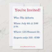 Invitations du parti du 4 juillet (Dos)