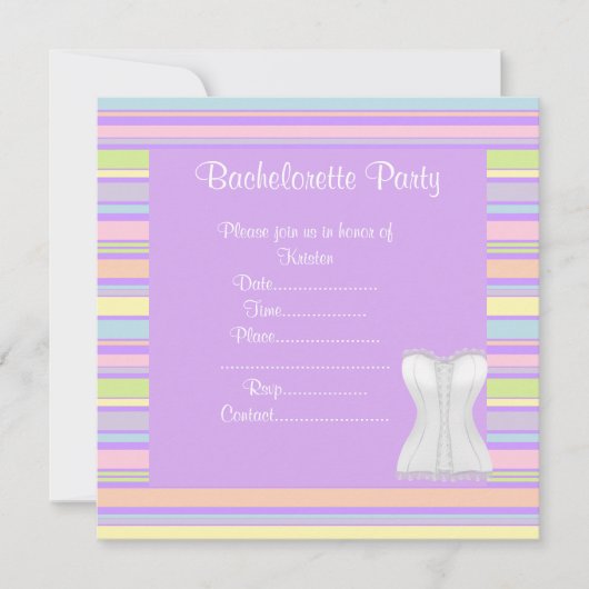 INVITATIONS DU PARTI ÉLÉGANT STRIPE BACHELORETTE (Devant)