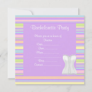 INVITATIONS DU PARTI ÉLÉGANT STRIPE BACHELORETTE