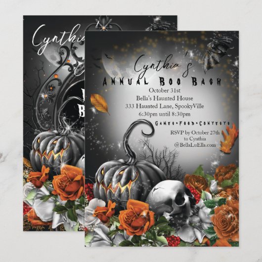 INVITATIONS DU PARTI HALLOWEEN (Devant / Derrière)