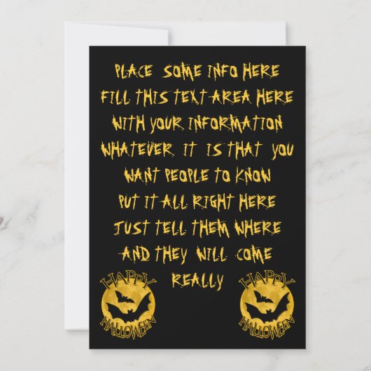 Invitations du parti Halloween (Dos)