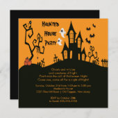 Invitations du parti Halloween à la Maison hantée (Devant / Derrière)