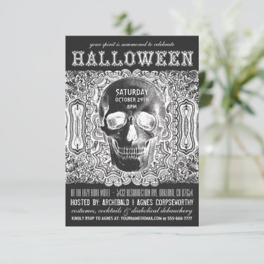Invitations du parti Halloween - Black Steampunk (Debout devant)