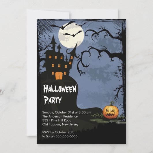 Invitations du parti Halloween House on Hill (Devant)