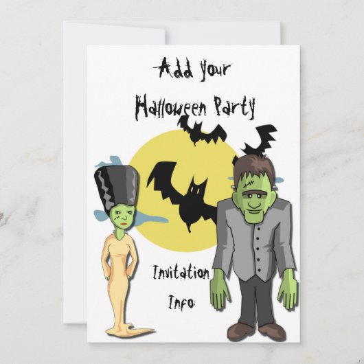 Invitations du parti Halloween Monster Frankenstei (Devant)