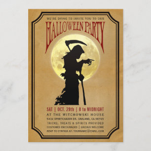 Invitations du parti Halloween  Moon & Grim Reaper