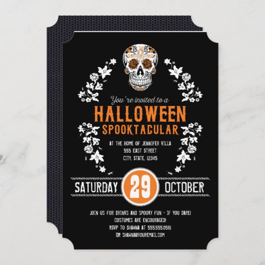 Invitations du parti Halloween Spooktacular (Devant / Derrière)