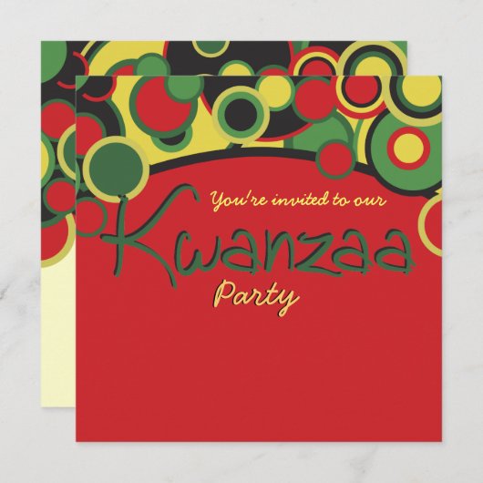 Invitations du parti Kwanzaa (Devant / Derrière)