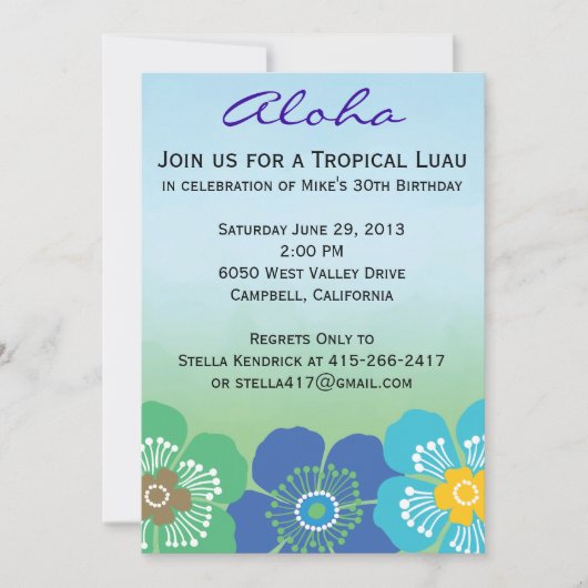 Invitations du parti Luau - Calypso (Devant)