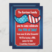 Invitations du parti Mustache Bash 4 juillet (Devant / Derrière)