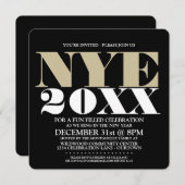 Invitations du parti NYE élégant (Devant / Derrière)