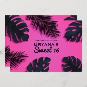 Invitations du parti Palm Tropical Palm Feuilles L