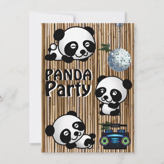 Invitations du parti Panda (Dos)