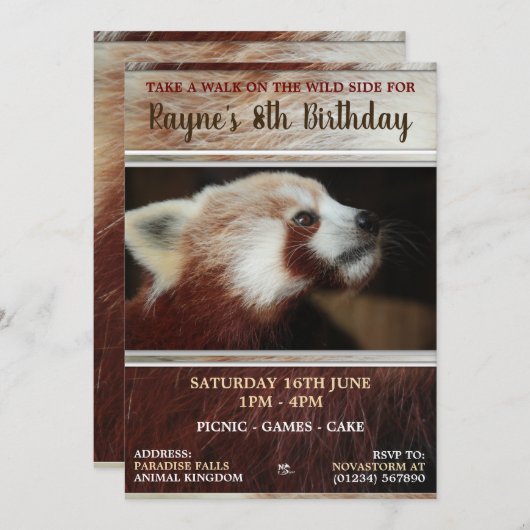 Invitations du Parti Panda Rouge (Devant / Derrière)