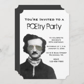Invitations du parti POEtry avec Edgar Allan Poe (Devant / Derrière)