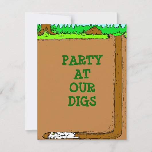 INVITATIONS DU PARTI RABBBIT BURROWING BUNNY SCAVE (Devant)