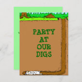 INVITATIONS DU PARTI RABBBIT BURROWING BUNNY SCAVE (Devant / Derrière)