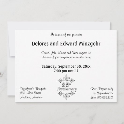 Invitations du parti Silver (25e anniversaire) (Dos)