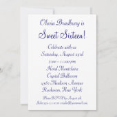 Invitations du parti Sweet sixteen violet (Dos)