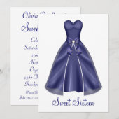 Invitations du parti Sweet sixteen violet (Devant / Derrière)