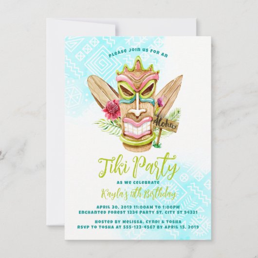Invitations du parti Tiki (Devant)
