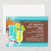 Invitations du parti Tropical Luau (Devant / Derrière)
