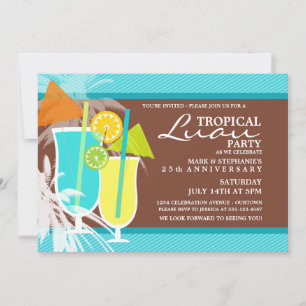 Invitations du parti Tropical Luau