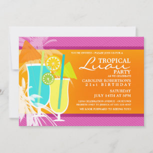 Invitations du parti Tropical Luau