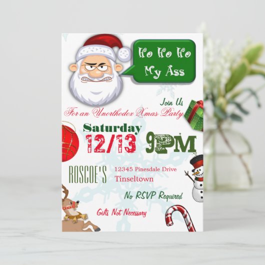 Invitations du parti Xmas peu orthodoxes (Debout devant)