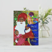 Invitations du Père Noël noir - personnalisable (Debout devant)