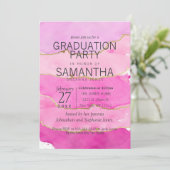 Invitations du Pink Watercolor et du Gold Graduati (Debout devant)