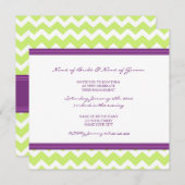 Invitations du Plum Lime Chevron (Devant / Derrière)