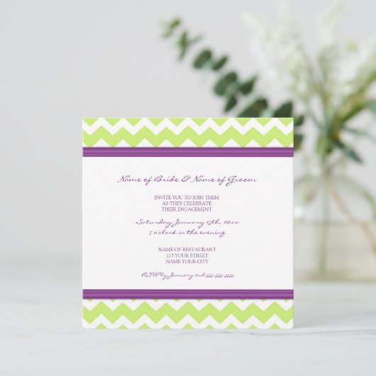 Invitations du Plum Lime Chevron (Debout devant)